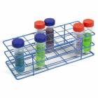 Heathrow Scientific 120769 Coated Wire Rack - Fits 20-25mm Tubes, 24-Well, 3x8 Array, Blue (Test Tubes NOT included)