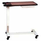 Novum Medical 120EV Acute Care Overbed Table Dual Cup Holders with Vanity - Pneumatic Lift Mechanism