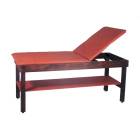 CanDo® 15-1030 Fixed Height Hardwood Treatment Table with Adjustable Back, H-Brace, and Shelf