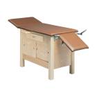 CanDo® 15-1073 Fixed Height Hardwood Treatment Table with 3 Section and Enclosures