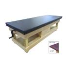 CanDo® 15-1200 Manual Hi-Lo Hardwood Treatment Table with Flat Top and Shelf - With Drawer