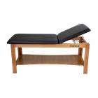 CanDo® 15-4225 Quickship Treatment Table with Adjustable Back and Shelf, Black Top
