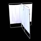 King Economy Privacy Screen with T-Hinge and White Vinyl Panel