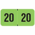 2020 FGYM Year Labels - PMA Fluorescent Green - Size 3/4" H x 1 1/2" W