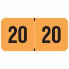 2020 FOYM Year Labels - PMA Fluorescent Orange - Size 3/4" H x 1 1/2" W