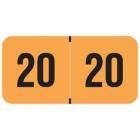 2020 FOYM Year Labels - PMA Fluorescent Orange - Size 3/4" H x 1 1/2" W