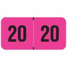 2020 FPYM Year Labels - PMA Fluorescent Pink - Size 3/4" H x 1 1/2" W