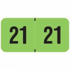 2021 Year Labels - PMA Fluorescent Green - Size 3/4" H x 1 1/2" W