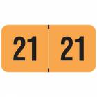 2021 Year Labels - PMA Fluorescent Orange - Size 3/4" H x 1 1/2" W