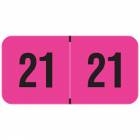 2021 Year Labels - PMA Fluorescent Pink - Size 3/4" H x 1 1/2" W