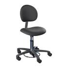 Brewer Model 21340B Millennium Seamless Upholstery Surgeon Stool with Backrest - Black Satin Upholstery