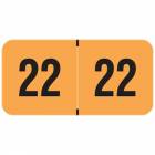 2022 Year Labels - PMA Fluorescent Orange - Size 3/4" H x 1 1/2" W