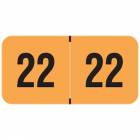 2022 Year Labels - PMA Fluorescent Orange - Size 3/4" H x 1 1/2" W