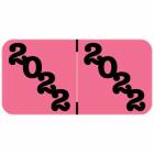 2022 Year Labels - Jeter Compatible - Size 3/4" H x 1 1/2" W - Pink Label