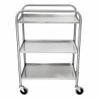 Blickman 2427535000 Medium Duty Utility Cart Model 7535SS - Three Shelves, Side Rails