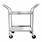 Blickman 2427537000 Heavy Duty Utility Cart Model 7537SS - Two Shelves, Angled Push Handles