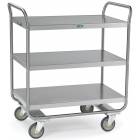 Lakeside Stainless Steel Tubular Utility Cart - 3 Shelves - Medium Duty 500 lbs Capacity