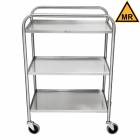 Blickman 2497535000 MR Conditional Medium Duty Utility Cart Model 7535SS-MR - Three Shelves, Side Rails