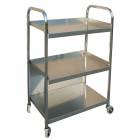 OmniMed 264651 Mobile Stainless Steel Supply Cart, Three Shelves
