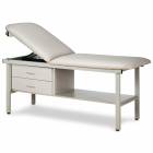 Clinton Model 3013 Alpha Series Treatment Table with Adjustable Backrest, Shelf & 2 Drawers