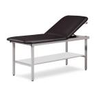 Clinton 3020-E Alpha Express Treatment Table with Adjustable Backrest and Full Shelf - Black (Paper Roll is Not Included)