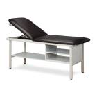 Clinton 3030-E Alpha Express Treatment Table with Adjustable Backrest and Shelving - Black (Paper Roll is Not Included)