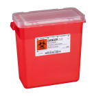 Bemis Health Care 303030 3-Gallon Multi-Purpose Biohazard Sharps Container with Hinged Lid - Translucent Red