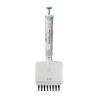 Globe Scientific 3364-10 Diamond™ PosiStop™ 8-Channel Pipettor with Adjustable Volume - 0.5-10 uL, Red Plunger