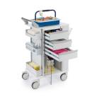 OmniMed 351008 Ergo Phlebotomy Cart with 3 Drawers and Centralized Key Lock (Supplies are Not Included)