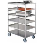 Lakeside SS Medium Duty Multi-Shelf Carts - 3 Edges Up 1 Down - Perimeter Bumper