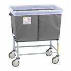 R&B Wire 466SOB/ANTI/GRY Antimicrobial Elevated Vinyl Basket Truck with Bumper, 6 Bushel - Gray