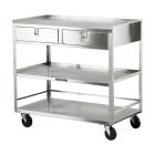 Lakeside Stainless Steel Utility Table with 2 Drawers and 3 Shelves
