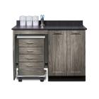 Clinton 58048L Fashion Finish 48" Wide Cart-Mate Cabinet with Left Side 4-Drawer Cart in Metropolis Gray Color and Graphite Talc Countertop (Sundry Jars Sold Separately; Organizer Holder and Scissors NOT Included)