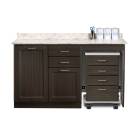 Clinton 58060R Fashion Finish 60" Wide Cart-Mate Cabinet with Right Side 4-Drawer Cart in Twilight Color and Classic Marble Countertop (Organizer Holder and Scissors NOT Included; Sundry Jars Sold Separately)