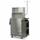 Harloff Model 6025-TC Stainless Steel Eight Drawer Cast Cart with Top Compartment - Deluxe Package
