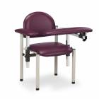 Clinton Model 6050-U SC Series Padded Blood Drawing Chair with Padded Arms - Burgundy Upholstery