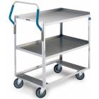 Lakeside Ergo-One Stainless Steel Utility Carts - 500 lbs Capacity - All Swivel Casters