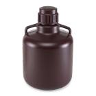 Globe Scientific 7240010AM Diamond® RealSeal™ Amber HDPE Round Carboy with Handles - 10 Liter