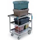 Lakeside SS Angled U-Frame Utility Cart - 3 Shelves - Heavy Duty 700 lbs Capacity