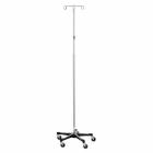 Blickman Stainless Steel IV Stand with 5-Leg & Automatic Thumb Control