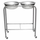 Stainless Steel Solution Stand - Double Basin with H-Brace