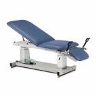 The Clinton 27" Wide Multi-Use Ultrasound Power Table with Stirrups, Model 80069, is shown in the picture. Model 80069-X has a 34" width.