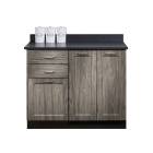 Clinton Fashion Finish Metropolis Gray 42" Wide Base Cabinet Model 8642 shown with White Carrara Postform Countertop with Sink and Wing Lever Faucet Model 42P
