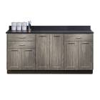 Clinton Model 8672 Fashion Finish Metropolis Gray 72" Wide Base Cabinet with Graphite Talc Countertop (Supplies and Sundry Jars NOT Included)