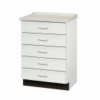 Clinton 8805-AF Treatment Cabinet with 5 Drawers and Molded Top - Fashion Finish Arctic White Base