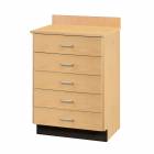 Clinton 8805 Treatment Cabinet with 5 Drawers - Maple Countertop and Cabinet