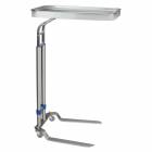 Blickman Stainless Steel Benjamin Double Post Foot-Operated Mayo Stand - Tray Size 20" x 25"