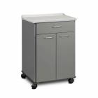 Clinton 8921-A Mobile Treatment Cabinet with 1 Drawer, 2 Doors, Molded Top, and Slate Gray Base
