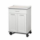 Clinton 8921-AF Mobile Treatment Cabinet with 1 Drawer, 2 Doors, Molded Top, and Fashion Finish Arctic White Base