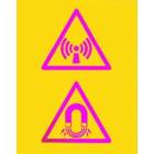 Silk Screened Sign Non Ionising Radiation and Magnet Field Symbols